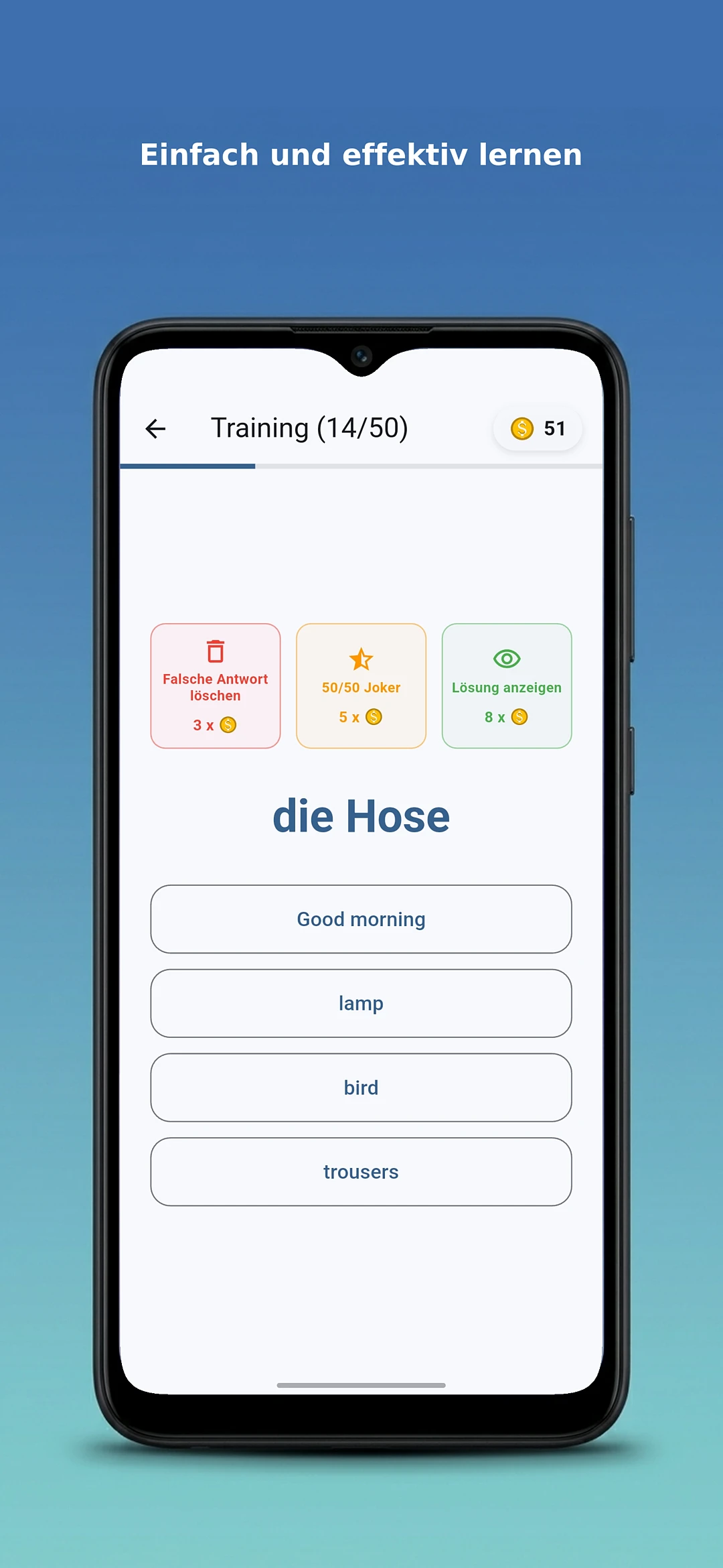 VokabelSafe App Quizansicht